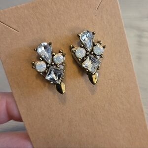 Elegant Gold and Silver Crystal Earrings